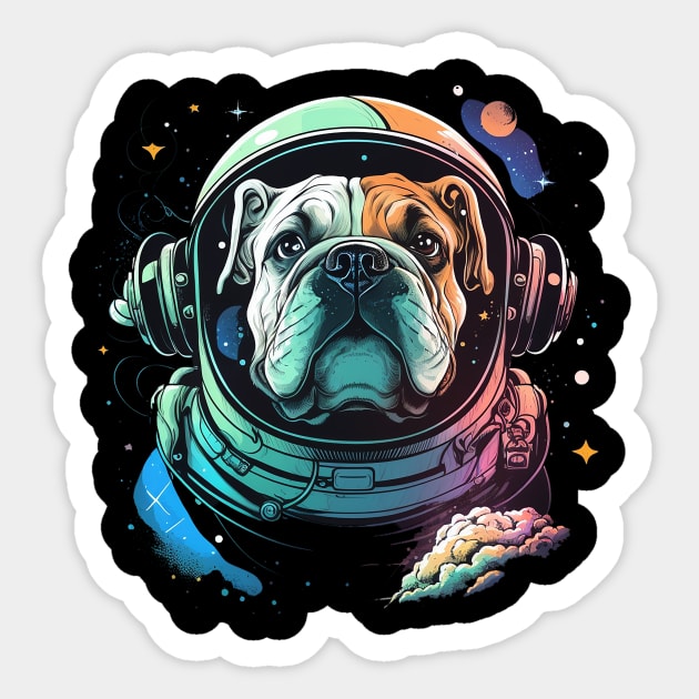 bulldog Sticker by a cat cooking